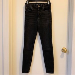 Zara Faded Black Skinny High Rise Stretch Jean